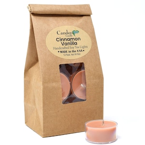 Cinnamon Vanilla, Soy Tea Light 12-Pack