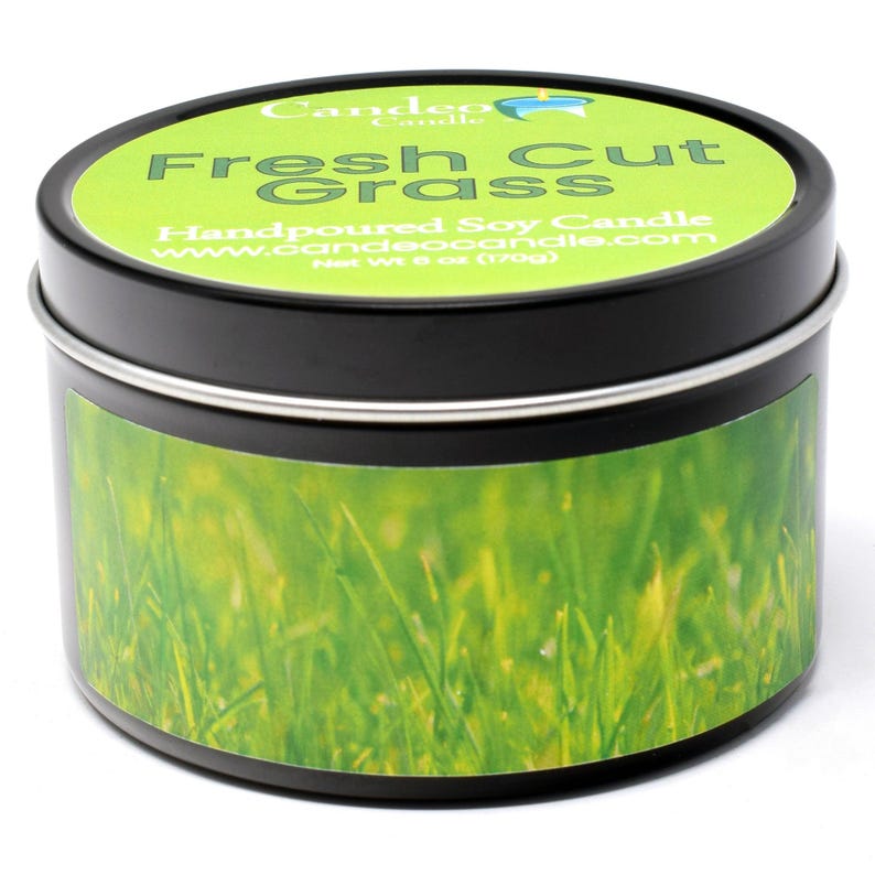 Fresh Cut Grass, 6oz Soy Candle Tin image 1