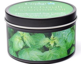 Patchouli Essential Oil, 6oz Soy Candle Tin