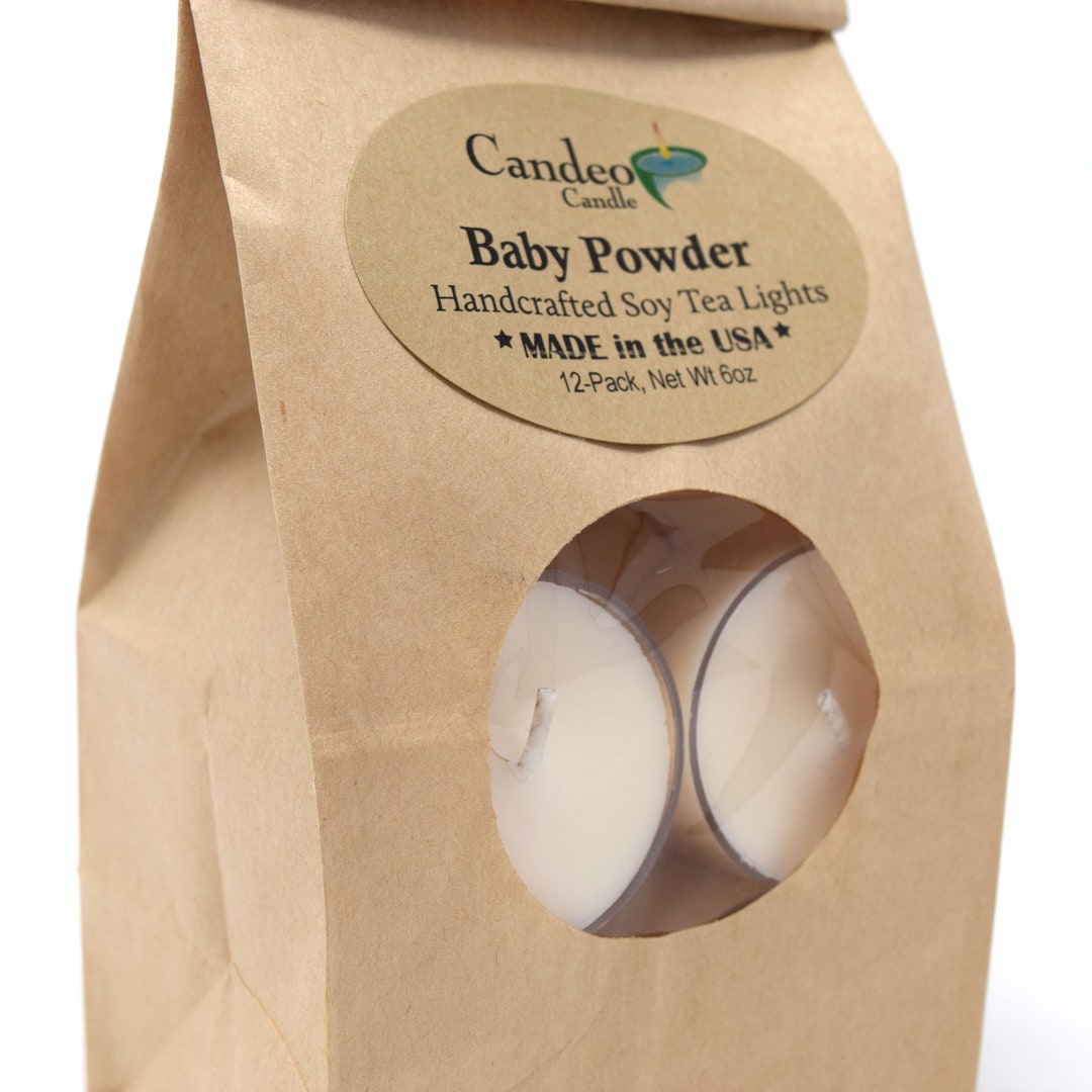 Baby Powder Soy Tea Lights 12pack Burns 5 Hours Each Etsy