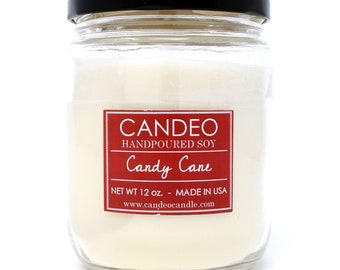Candy Cane, 14oz Soy Candle Jar