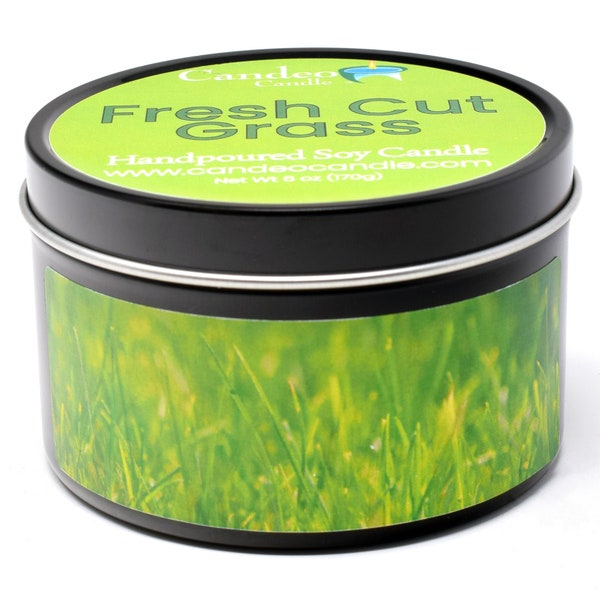 Fresh Cut Grass, 6oz Soy Candle Tin