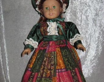 SALE!!  OOAK Afternoon Tea Gown and Bonnet for American Girl Doll with  Accessories