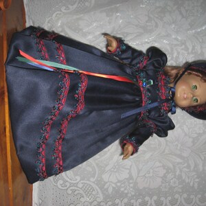 SALE!!  Navy Gown and Bonnet with Accessories for American Girl Doll