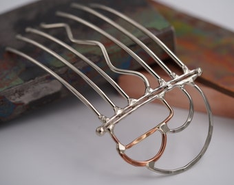 Silver, Bronze, & Copper Hair comb, hair fork, hair pin, hair accessory, hair stick