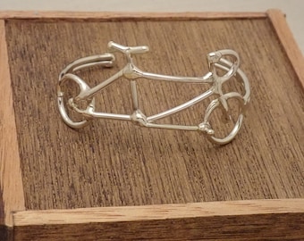 Silver Bicycle Cuff Bracelet for Women