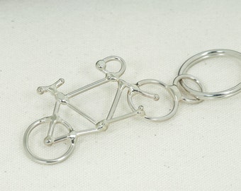 Nickel Silver Bike Key Chain