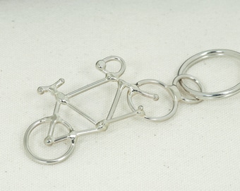 Handmade Nickel Silver Bike Key Chain