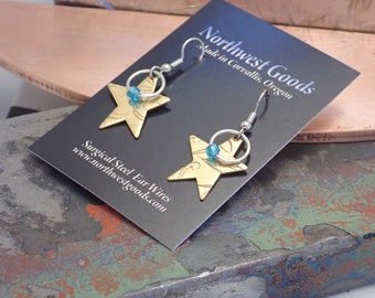 Brass Star Earrings