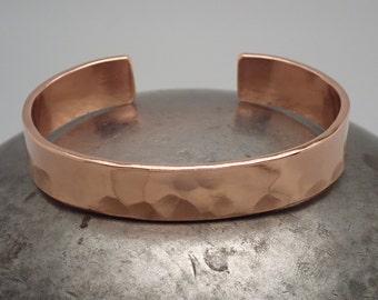 Handmade Solid Copper Hammered Cuff Bracelet