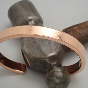 Handmade Solid Copper Cuff Bracelet with Brushed Finish