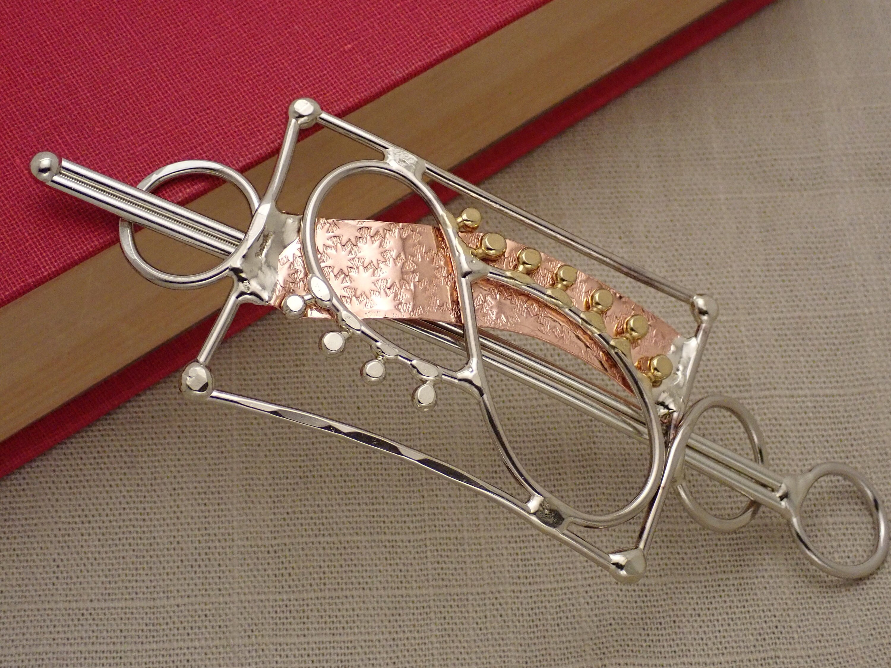 Mixed Metal Hair Barrette Hair Slide Hair Pin Hair Clasp Etsy