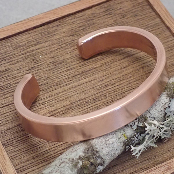 Smooth Finish Thick Solid Copper Cuff Bracelet, Heavy Duty Cuff Bracelet, Gift for him or her, Free Engraving, Custom Sizing