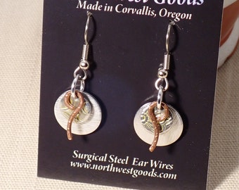 Aluminum and Copper Lightweight Earrings