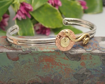 Dainty Cuff Bracelet for Women in Bronze, Copper, & Silver