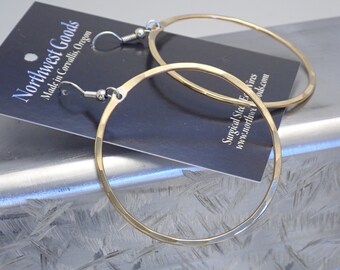 Bronze Hammered Hoop Earrings