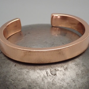Handmade Thick Solid Copper Cuff Bracelet with a Brushed Finish