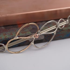 Handmade Hair Barrette in Bronze, Copper, & Silver