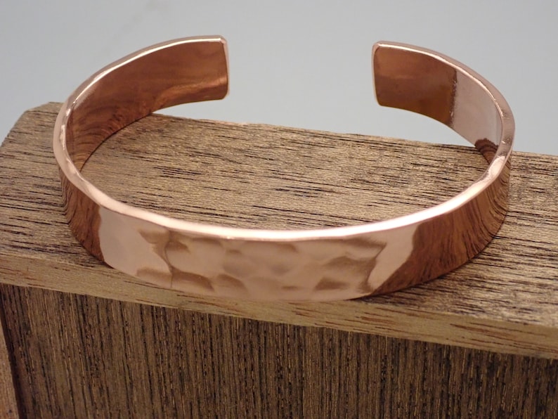 Solid Copper Hammered Cuff Bracelet, Men's or Women's Copper Bracelet, Gift for him, Gift for her, Free Engraving, Stamping, Custom Sizing image 6