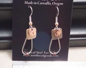 Dangle earrings surgical steel ear wires