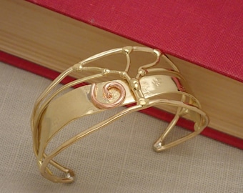 Bronze & Copper Statement Cuff Bracelet for Women