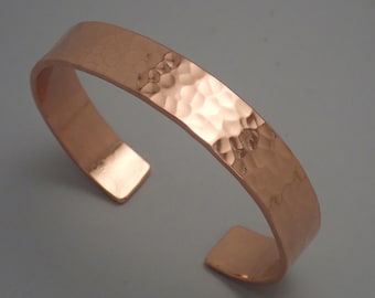 Fine Hammered Solid Copper Cuff Bracelet, Men's or Women's Copper Bracelet, Gift for him or her, Free Engraving, Stamping, Custom Sizing