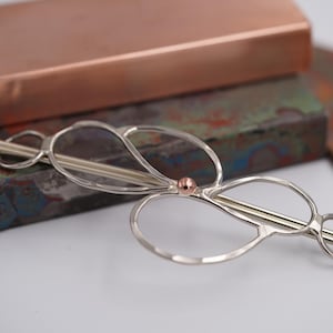 Handmade Silver Hair Barrette Hair Clip, Hair Clasp, Hair Slide, Hair Accessory