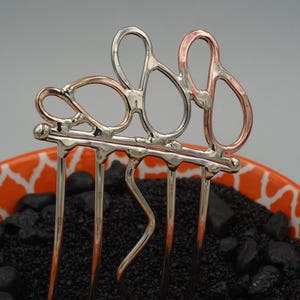 Handmade Silver, Bronze, &  Copper Cloud Hair Comb