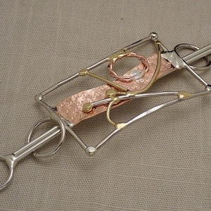 Handmade Bronze, Copper, & Silver Hair Barrette