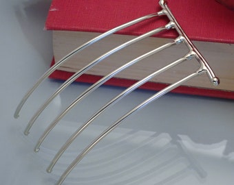 Low Profile Simple Silver Hair Comb