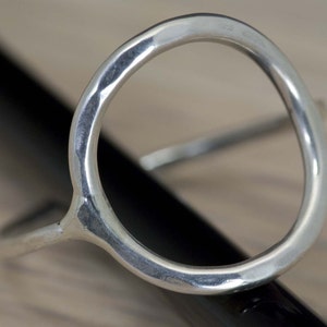 Handmade Larger Circle Sterling Silver Ring (custom made to your size)