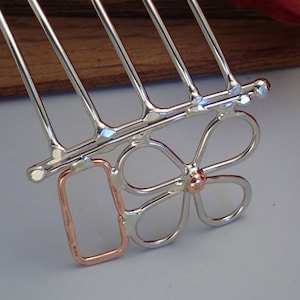 Handmade Silver & Copper Butterfly Hair Comb