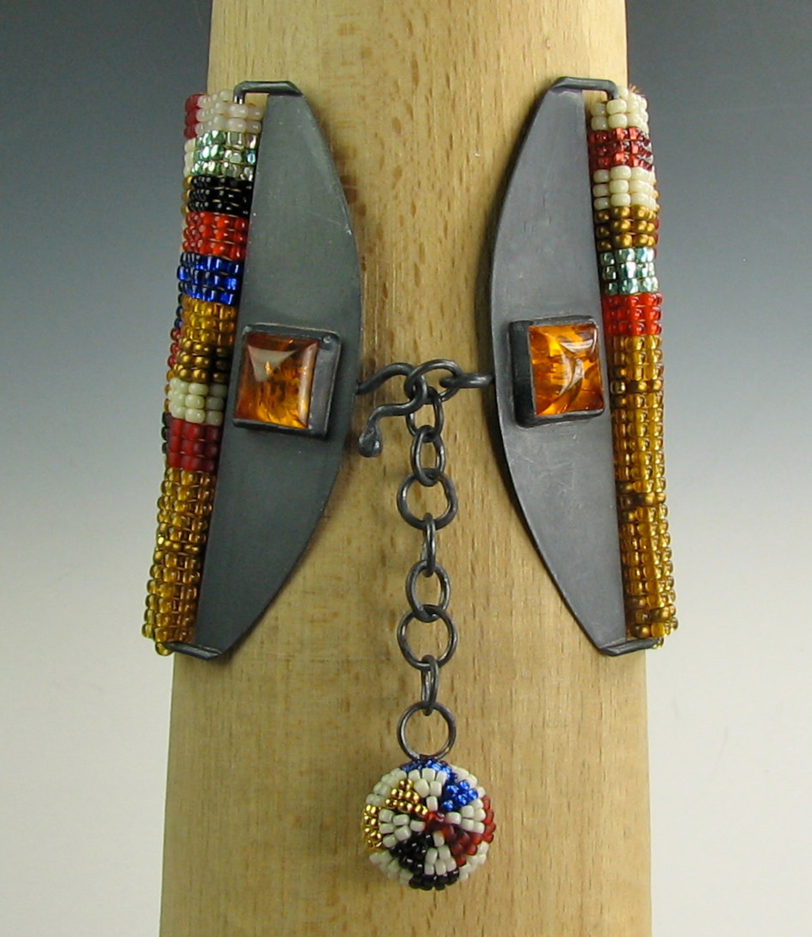 Klimt Bracelet Klimt Amber Beadwork Klimt Cuff Loom Work | Etsy