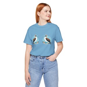 Blue footed booby bird t shirt rude funny gift for bird lovers Unisex Jersey Short Sleeve Tee