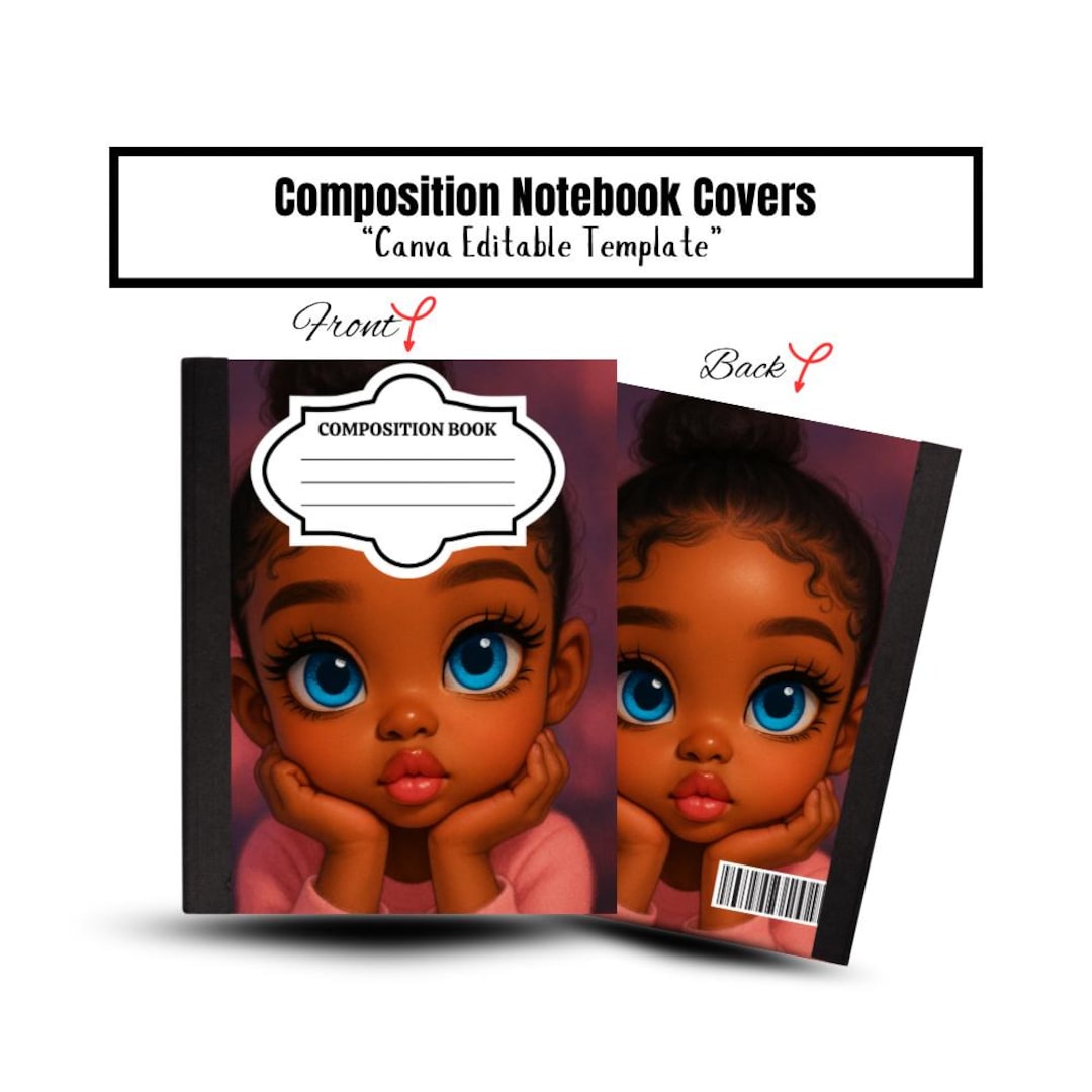 Custom Composition Notebook Composition Book Cover, Canva Template ...