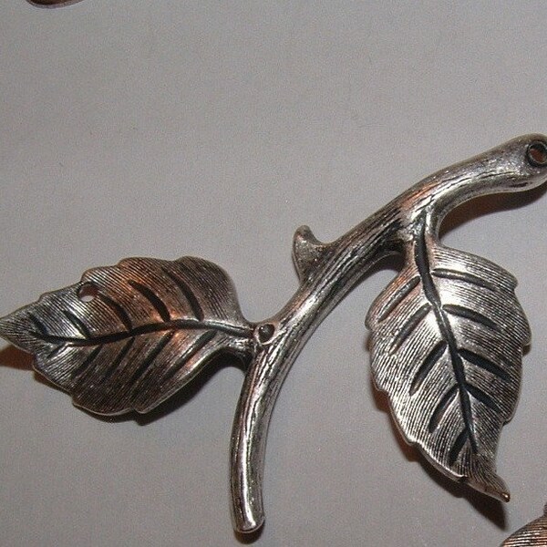 2 silver over brass rose branches twigs stems made of sterling silver plated over brass