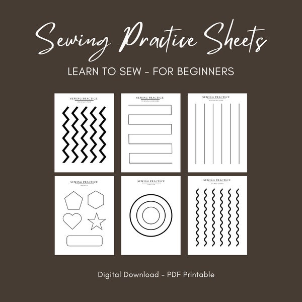 Sewing Practice Worksheet Pdf Printable Sewing Lessons Guide Learn to sew practice sheets Beginners sewing templates stitching on paper