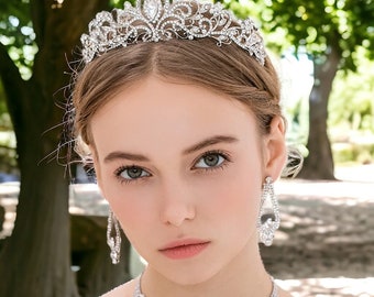 Corona da principessa per donna, diademi regina di cristallo per ragazze, accessori per capelli da sposa, regali per matrimoni di compleanno, alla moda, regalo per lei