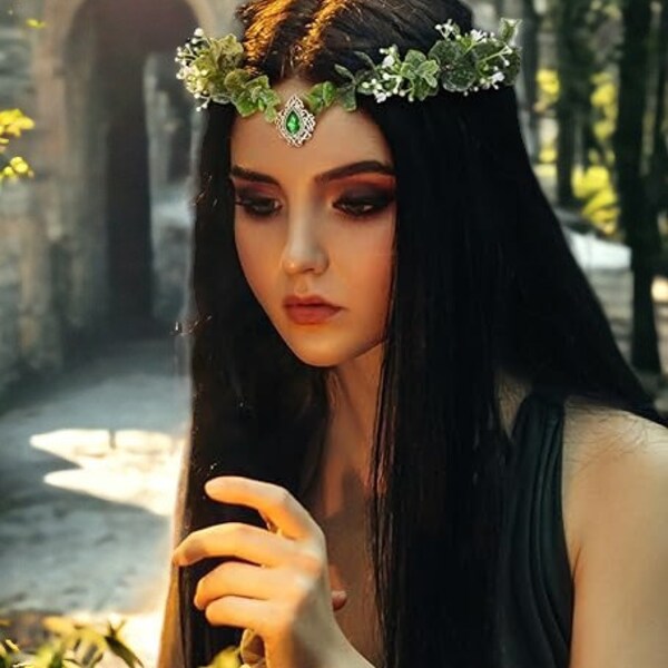 Princess Tiara Elf Headpiece for Cosplay Moon Elven Crown Headband Elven Dress Bridal Wedding Crown Elf Elven Gift