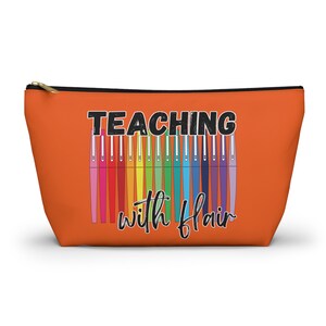 Accessory Pouch w T-bottom - teaching with flair - orange