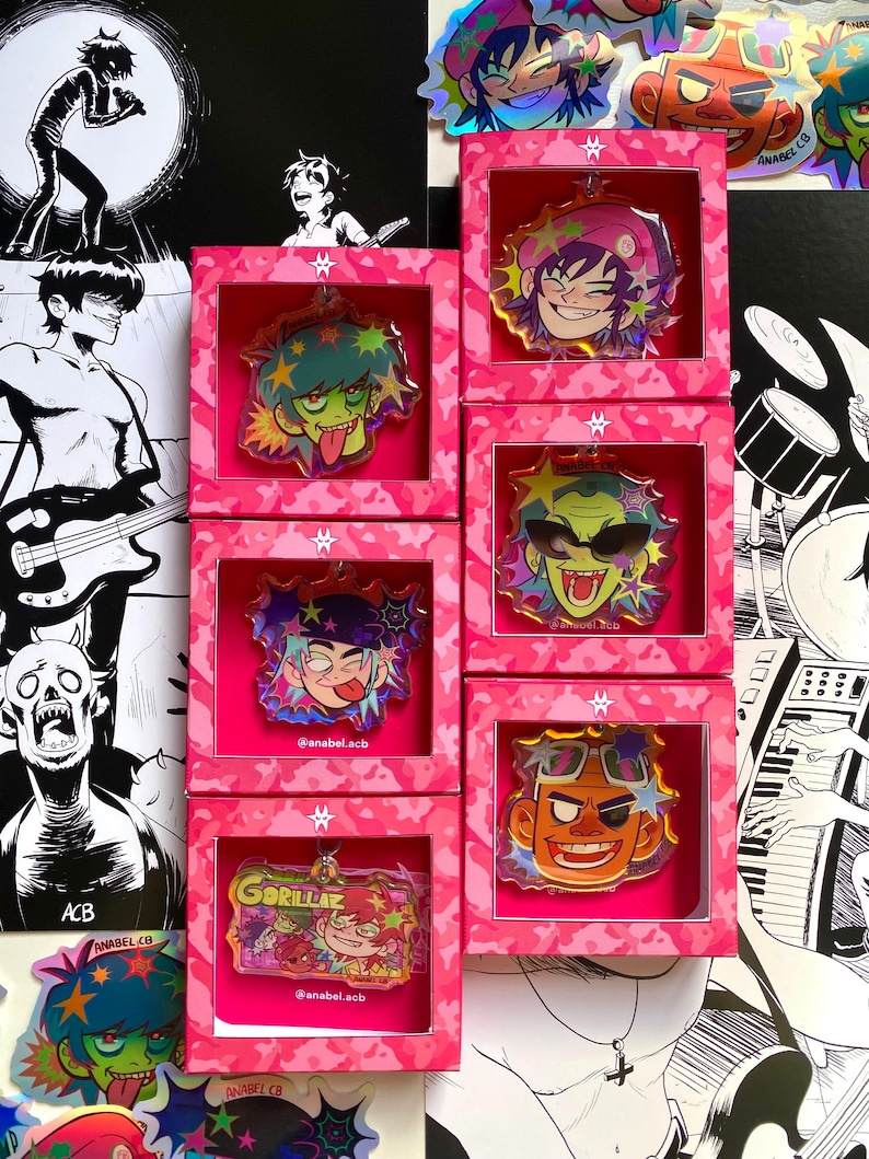 Gorillaz charm, Holo Stickers and Prints image 2