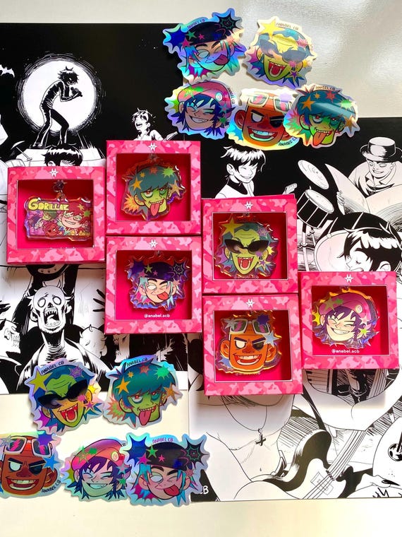 Gorillaz charm, Holo Stickers and Prints