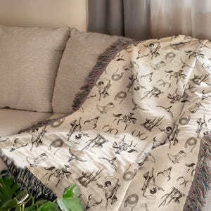 Western Vintage Woven Blanket fringe retro western art cowboy christmas custom throw blanket tapestry cotton knitt wall art country cowgirl