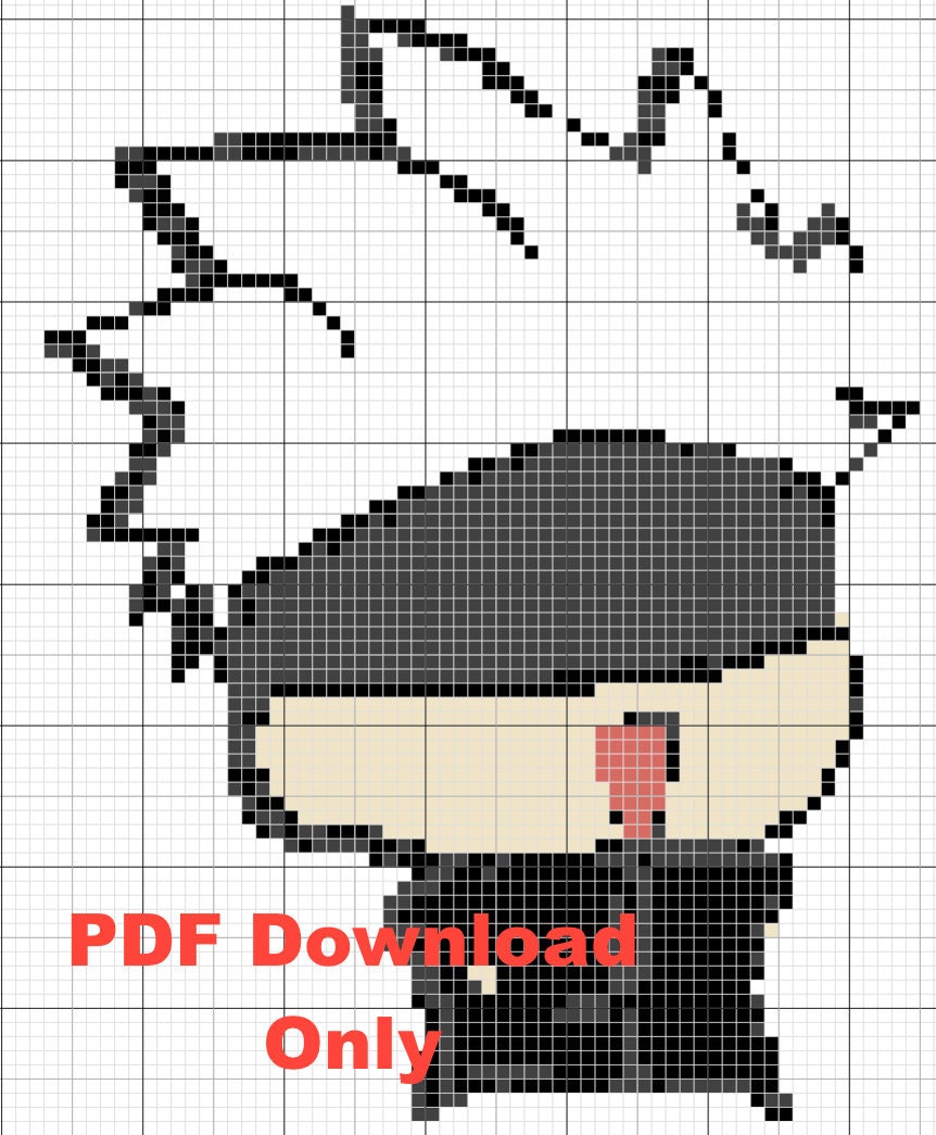 Alpha Patterns Gojo Satoru Gojo Crochet Tapestry Pattern PDF - Etsy