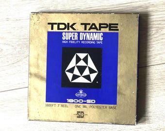 Cinta de carrete TDK Super Dynamic 1800 SD vintage de 7 pulgadas, en su caja original