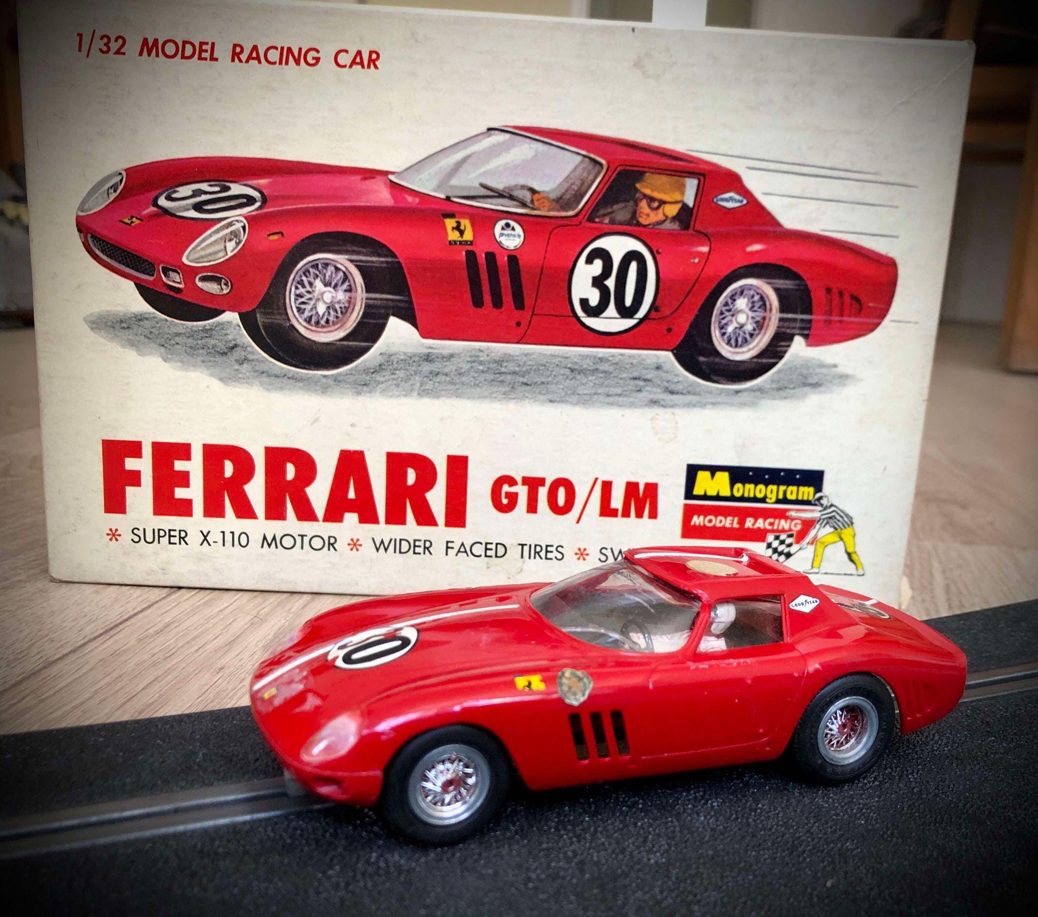 Rare Find, FERRARI GTO/LM ,monogram, Scale 1/32 Slot Car,in