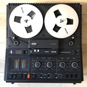 Vintage 1977 Philips N4512 Tonbandgerät mit Tonband
