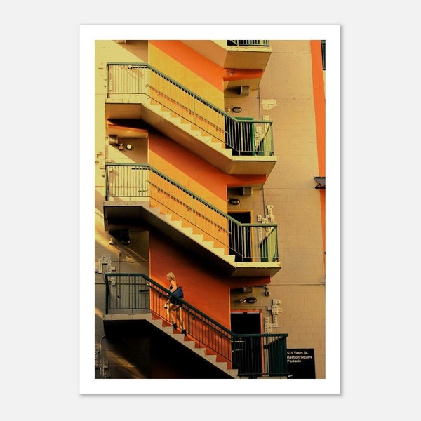 Artsy urban stairs vertical photo print