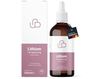 Lithium Orotate Solution 100 ml, 1 ml contains 0.5 mg lithium 500 ppm, made from ultrapure water and pure lithium orotate