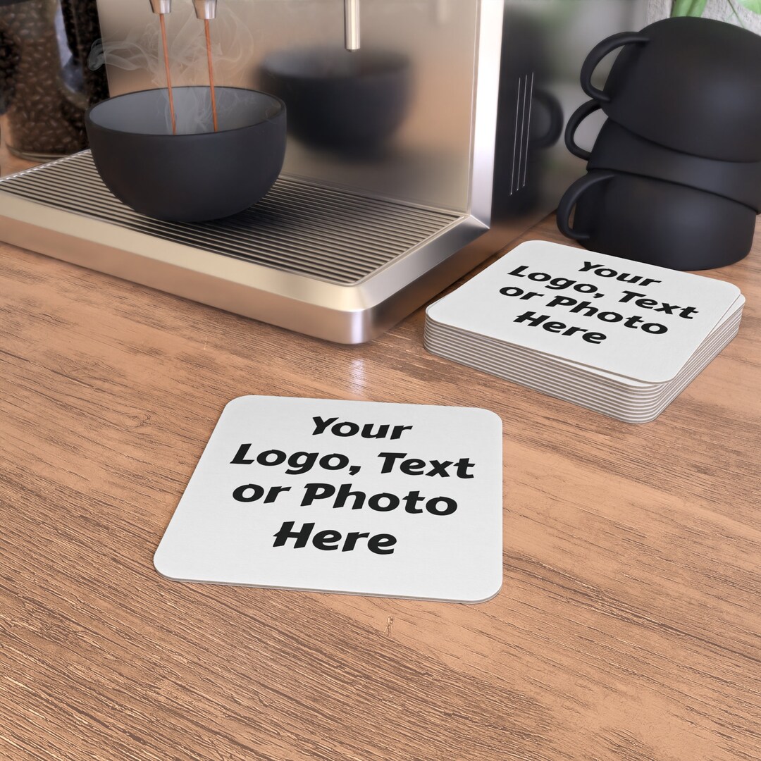 Personalized Logo, Text, or Photo Coasters 50, 100 Pcs - Etsy